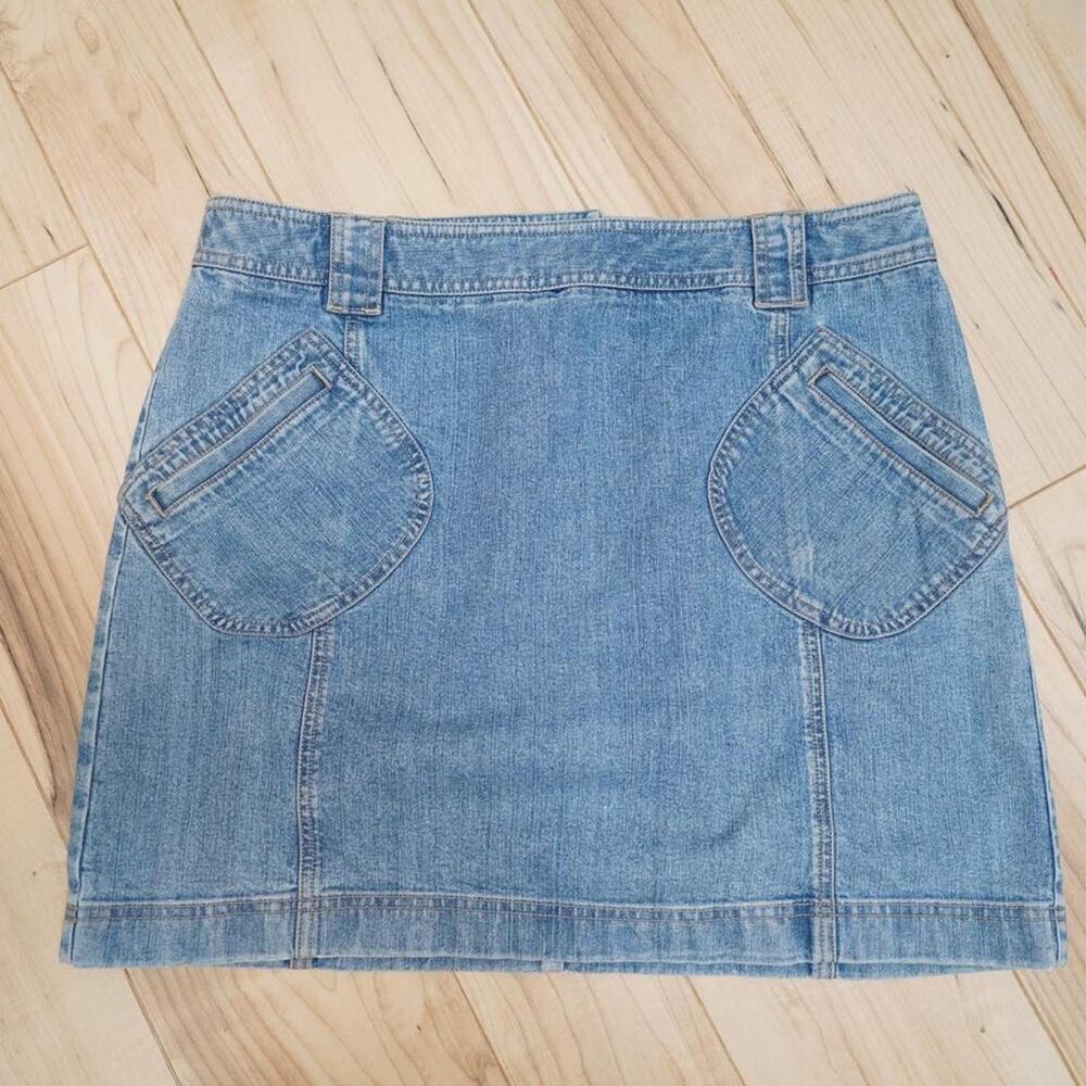 Ann Taylor Loft Denim Mini Skirt Y2K 14